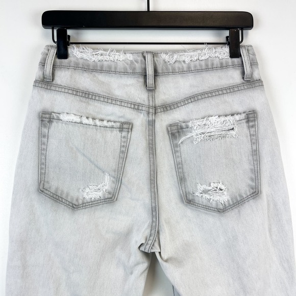 Vervet Womens (25) Rigid Mom Jeans Distressed High Rise 27" Gray Cotton - Picture 7 of 12